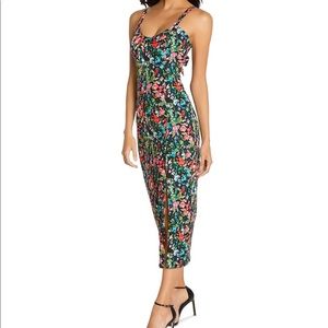 Aidan Mattox Floral Crepe Column Dress